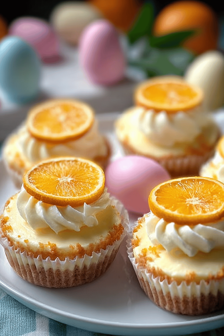 Mini Orange Cheesecakes Recipe With Zesty Citrus Flavor And Creamy Texture 6 Mini Easter Orange Cheesecakes