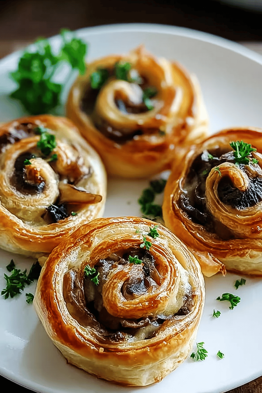 Little Mushroom Pinwheels Recipe With Savory Fillings And Easy Prep 6 Mushroom Puff Pastry Pinwheels