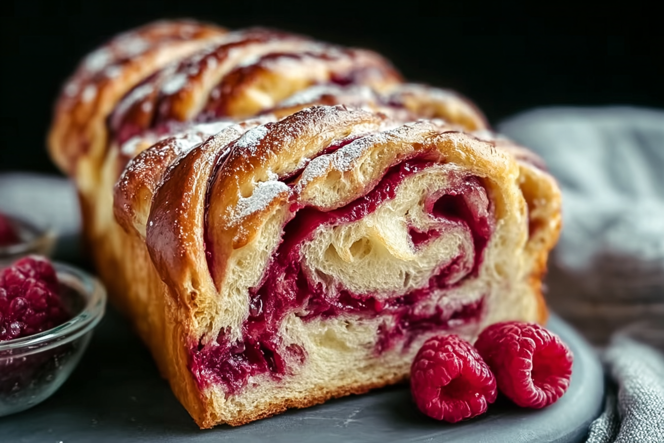 Raspberry Swirl Brioche Loaf