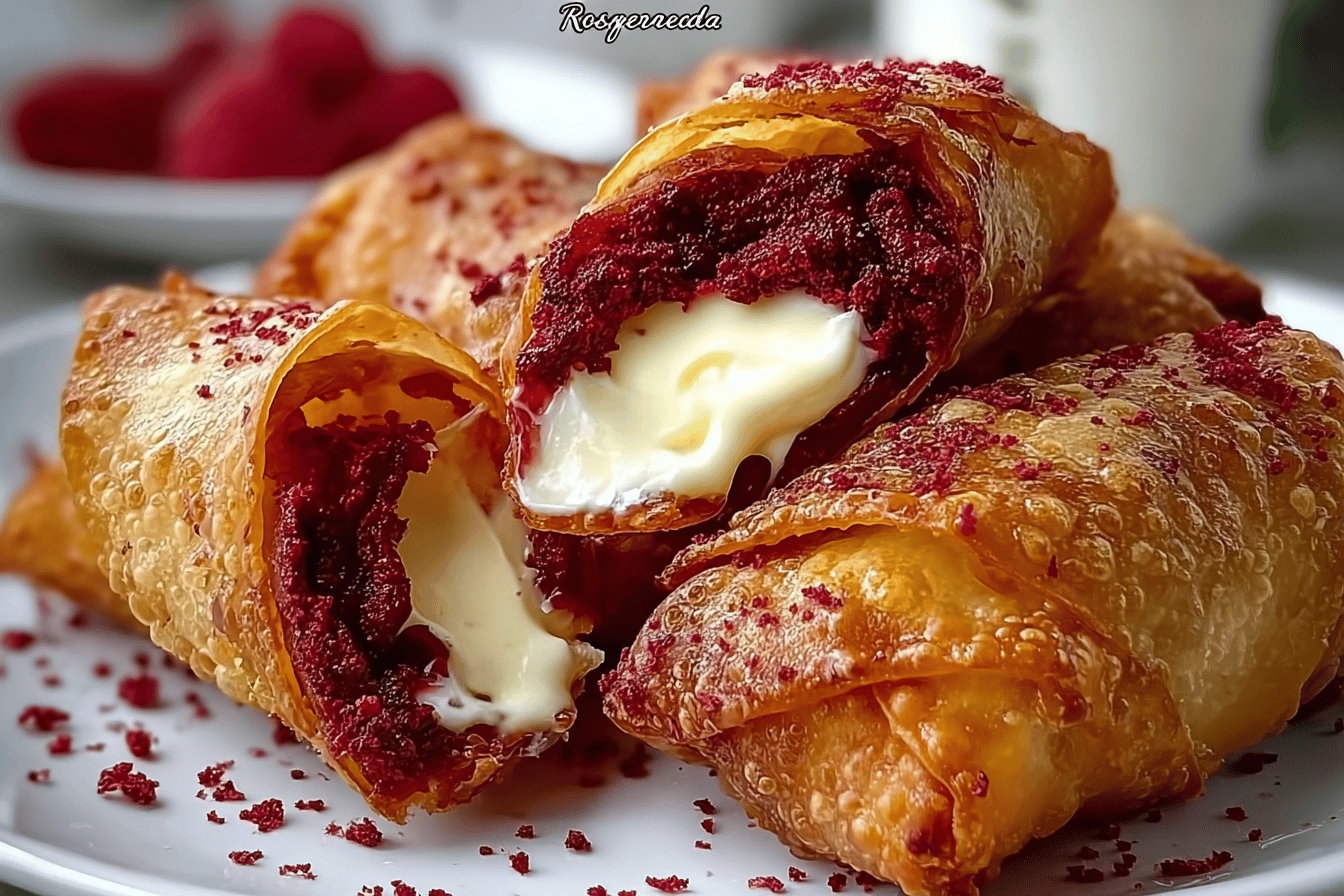Velvet Cheesecake Rolls Recipe With Creamy Filling And Soft Texture 7 Red Velvet Cheesecake Egg Rolls