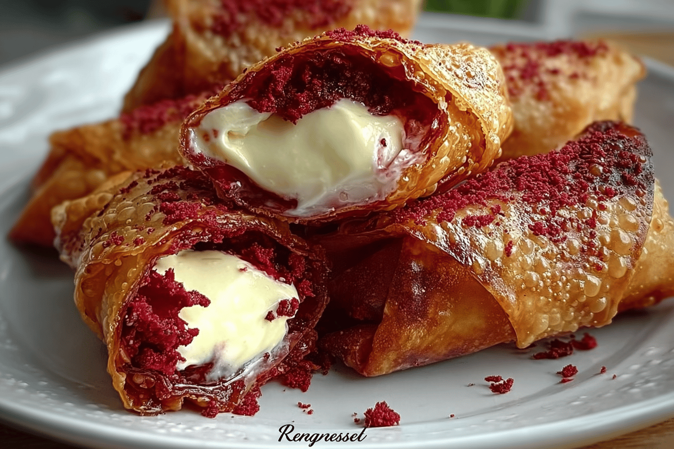 Velvet Cheesecake Rolls Recipe With Creamy Filling And Soft Texture 6 Red Velvet Cheesecake Egg Rolls