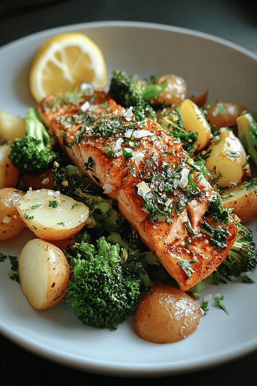 Sheet Pan Salmon With Roasted Broccoli And Crispy Potatoes 6 Salmon Broccoli Potatoes