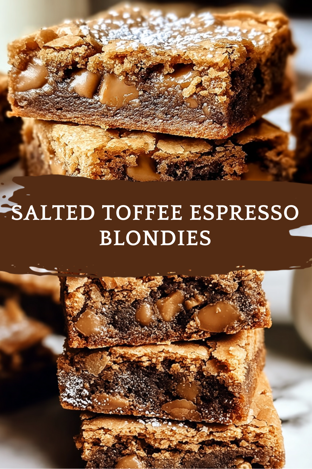 Salted Toffee Espresso Blondies