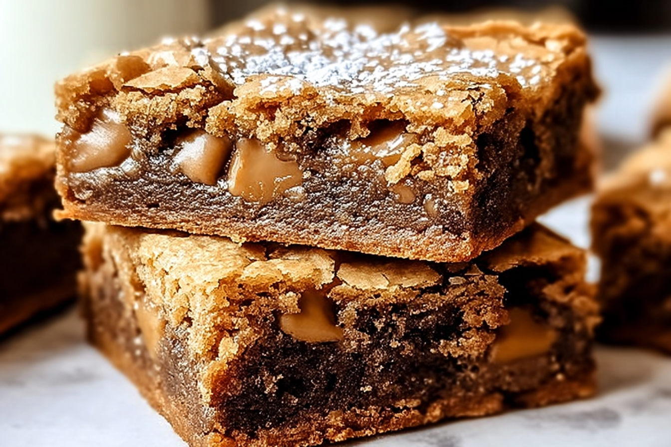 Salted Toffee Espresso Blondies