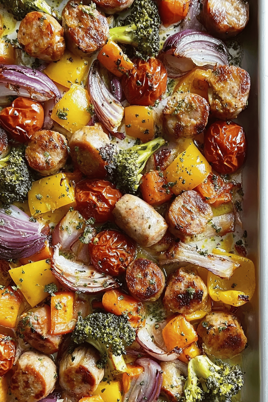 Sheet Pan Chicken Sausage Dinner Recipe With Veggies And Potatoes 6 Sheet Pan Chicken Sausage