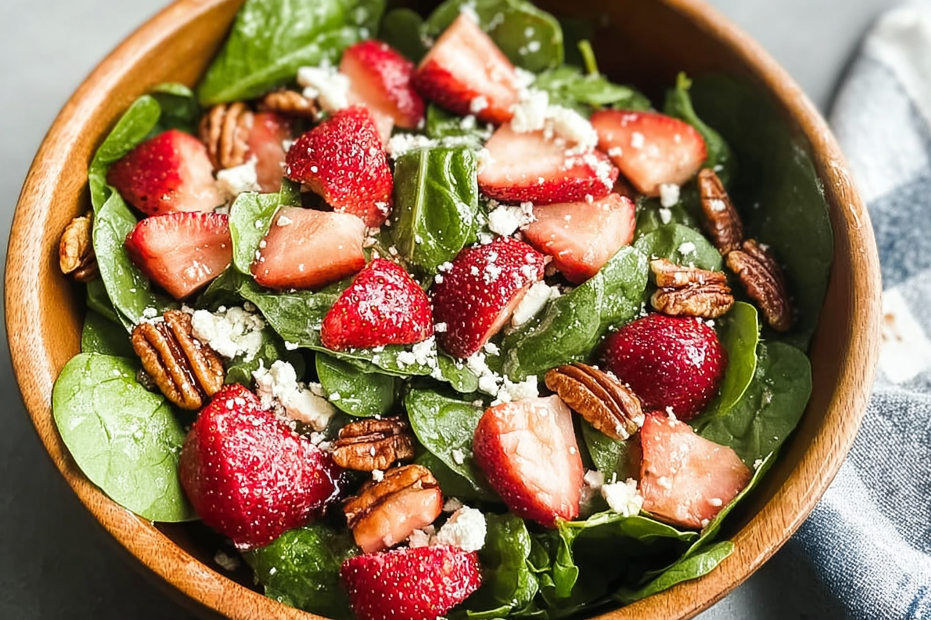 Spinach Strawberry Salad With Fresh Greens And Sweet Berries 6 Spinach Strawberry Salad
