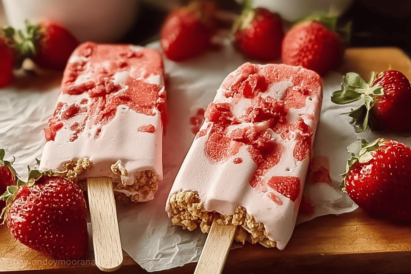 Strawberry Shortcake Ice Cream Bars Recipe With Fresh Berry Swirls 7 Strawberry Shortcake Ice Cream Bars