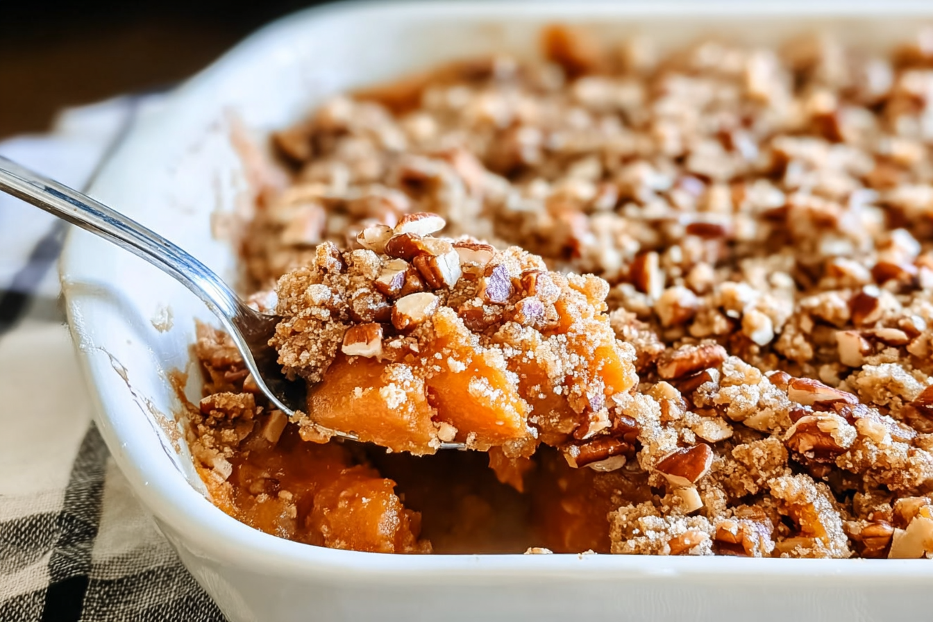 Sweet Potato Crunch Casserole With Pecans And Brown Sugar Topping 6 Sweet Potato Crunch Casserole