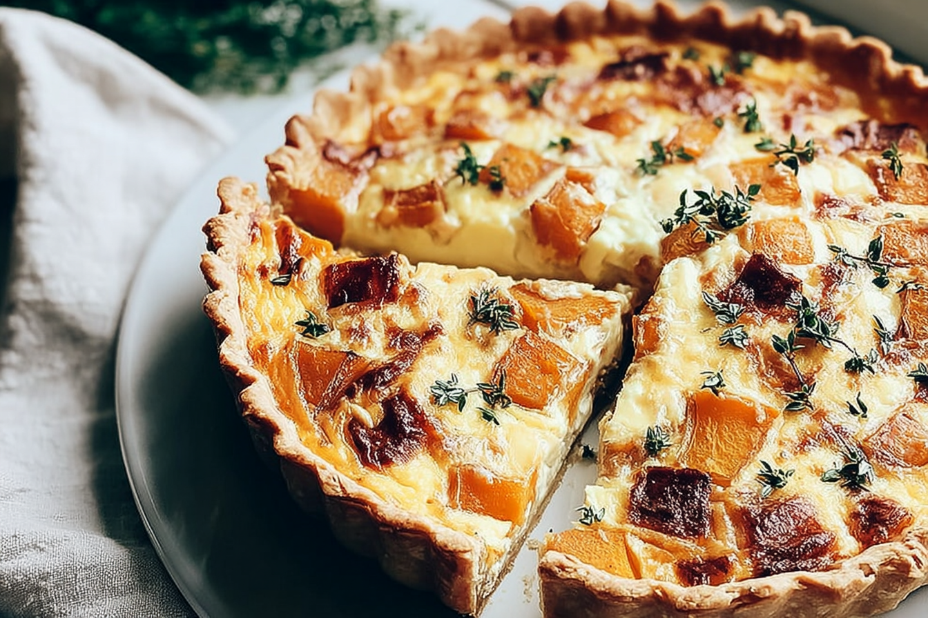 Three Cheese Butternut Quiche
