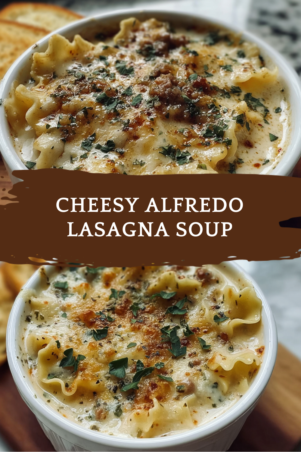 Cheesy Alfredo Lasagna Soup