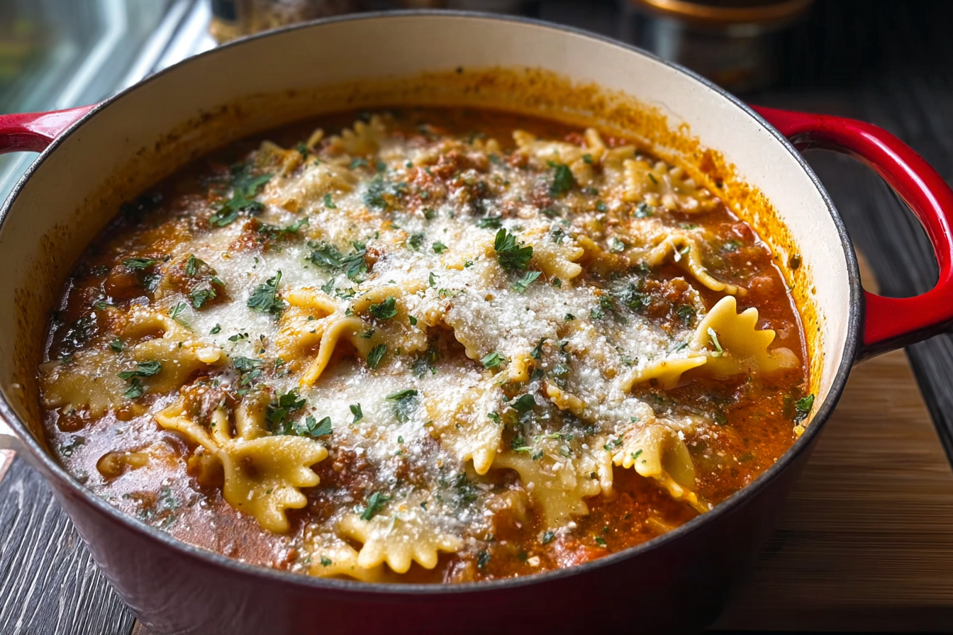 One Pot Lasagna Soup Recipe Easy And Delicious For Busy Weeknights 6 Cheesy Lasagna Soup
