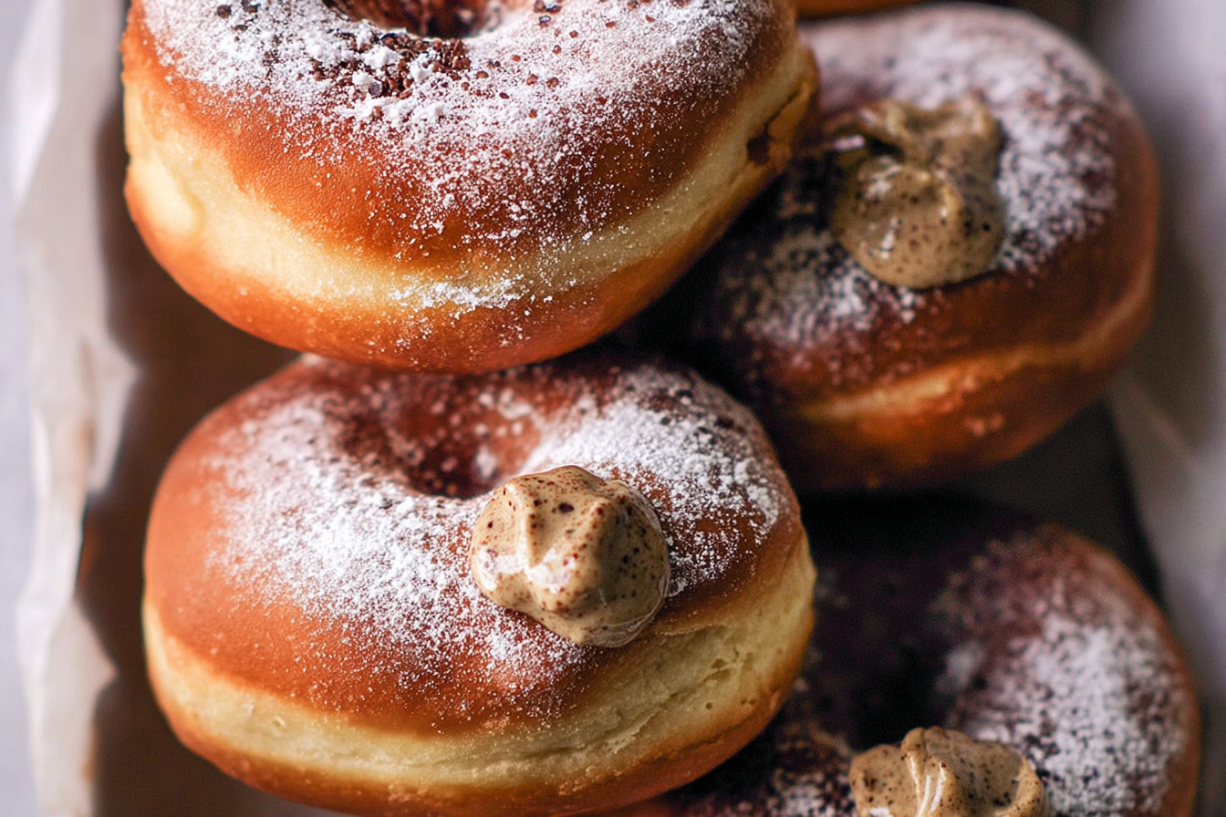 Coffee Custard Filled Donuts