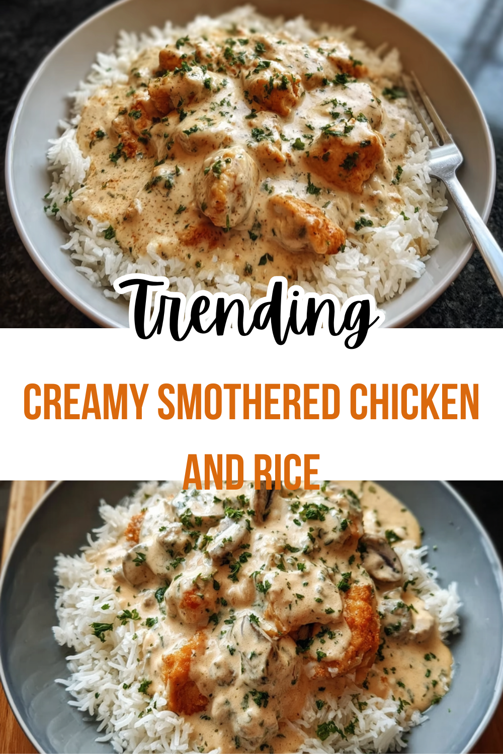 Smothered Chicken And Rice Recipe With Creamy Sauce And Herbs 7 Creamy Smothered Chicken And Rice