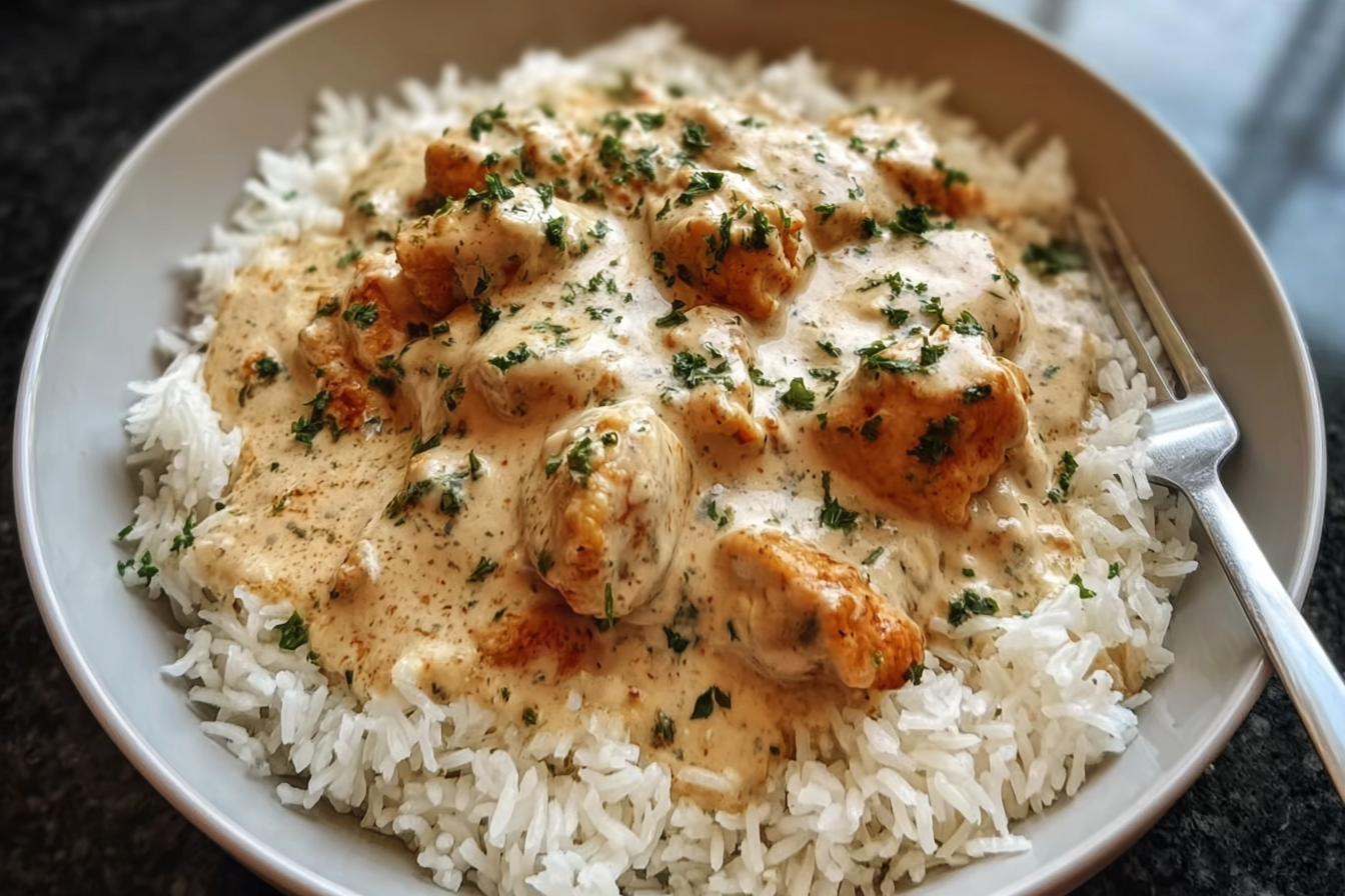 Smothered Chicken And Rice Recipe With Creamy Sauce And Herbs 6 Creamy Smothered Chicken And Rice
