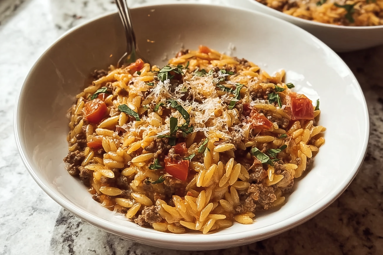 Ground Beef Orzo In Creamy Tomato Sauce Recipe 6 Ground Beef Orzo Dinner Recipe