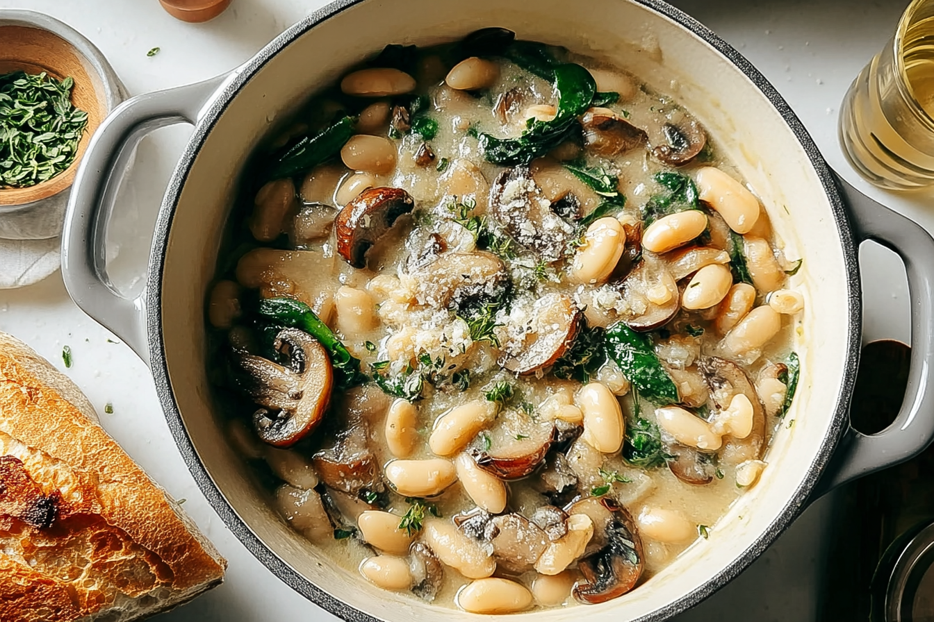 Wild Mushroom And White Bean Tagliatelle Recipe With Creamy Sauce 6 Mushroom White Bean Pasta Stew