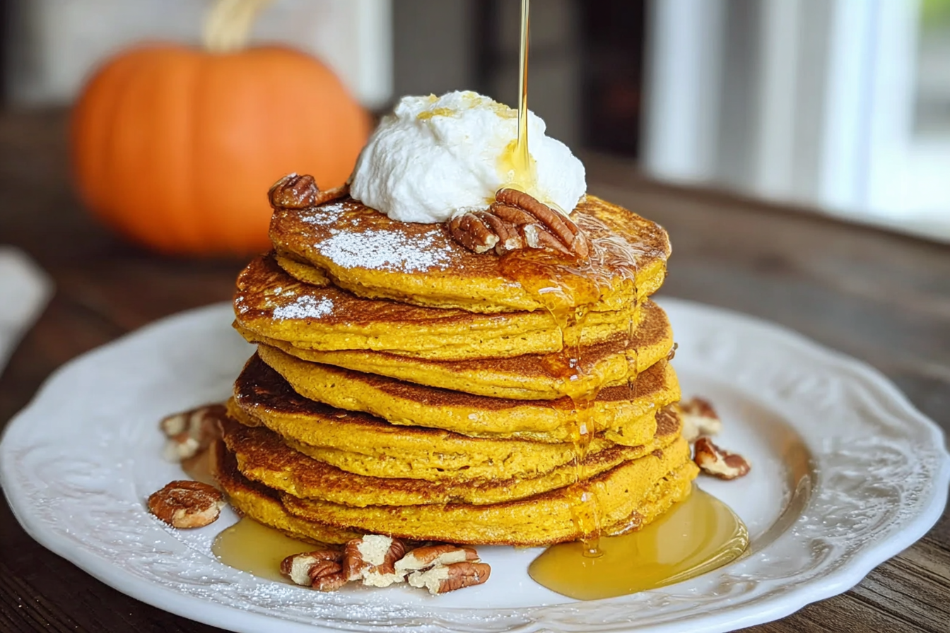Orange Pumpkin Pancakes With Fluffy And Light Texture Recipe 6 Orange Pumpkin Pancakes