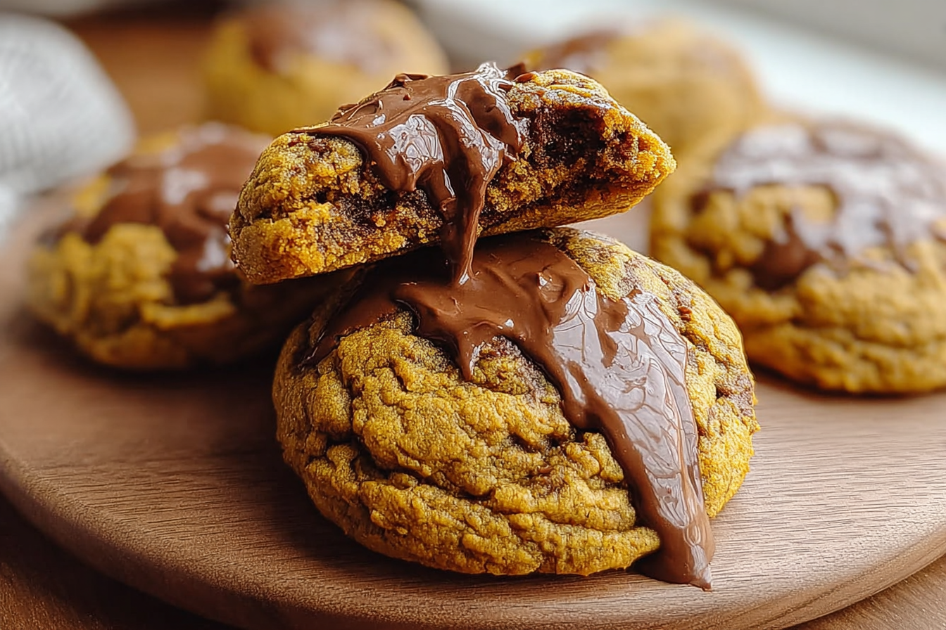 Pumpkin Nutella Cookies