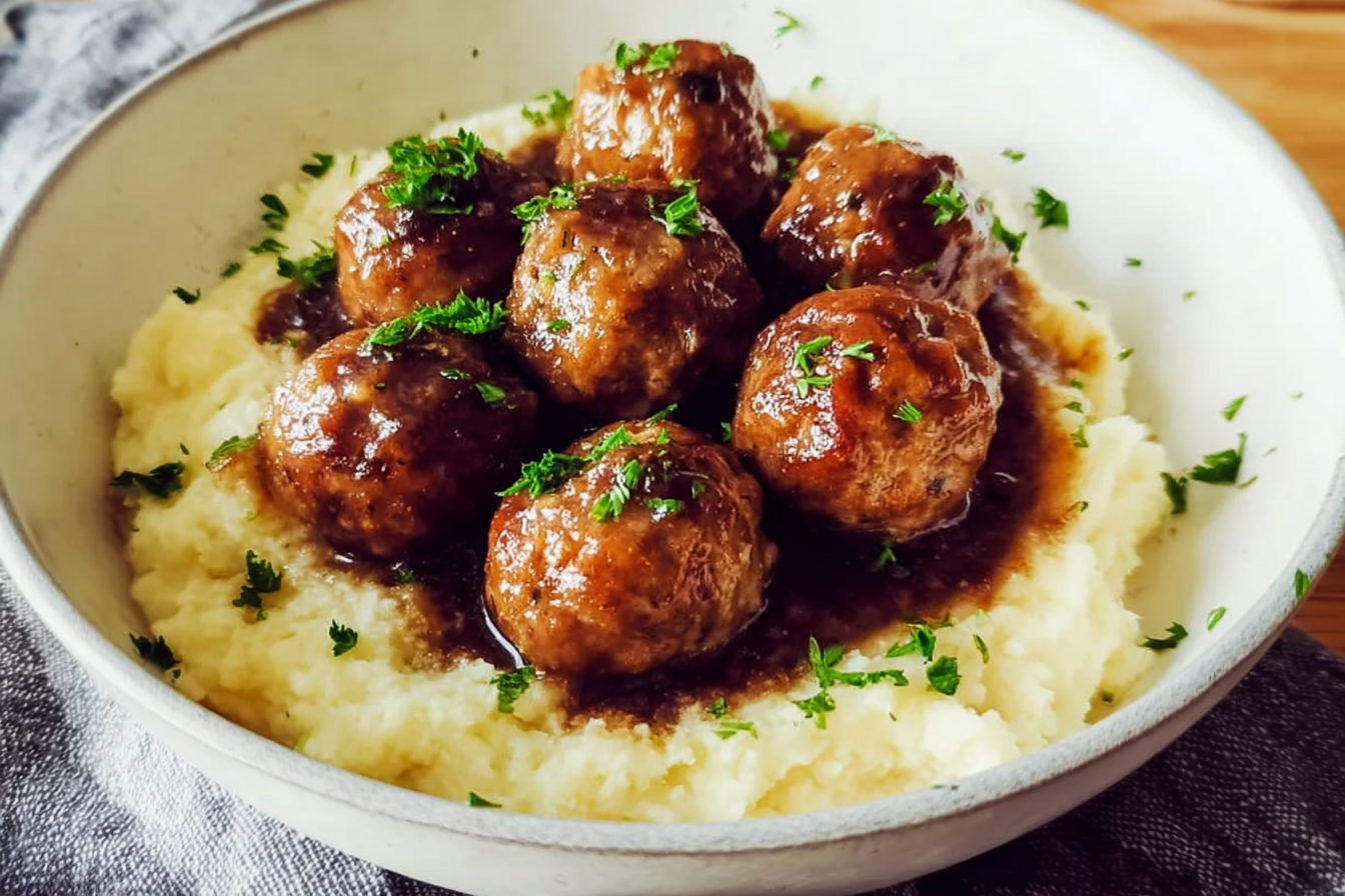 Slow Cooker Salisbury Steak Meatballs Recipe For Easy Comfort Dinner 6 Salisbury Meatballs