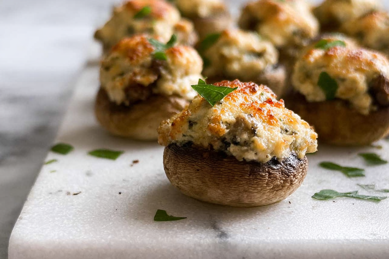Sausage Stuffed Mushrooms: Quick Flavorful Appetizer Recipe 6 Sausage Stuffed Mushrooms