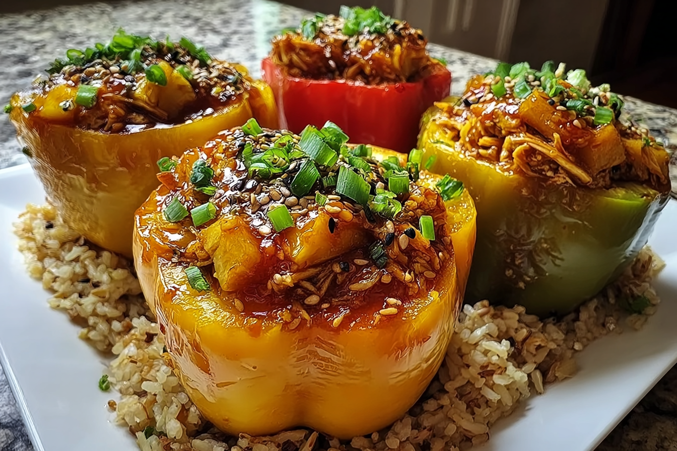 Teriyaki Chicken Peppers Recipe With Sweet And Savory Sauce 6 Teriyaki Pineapple Chicken Stuffed Peppers