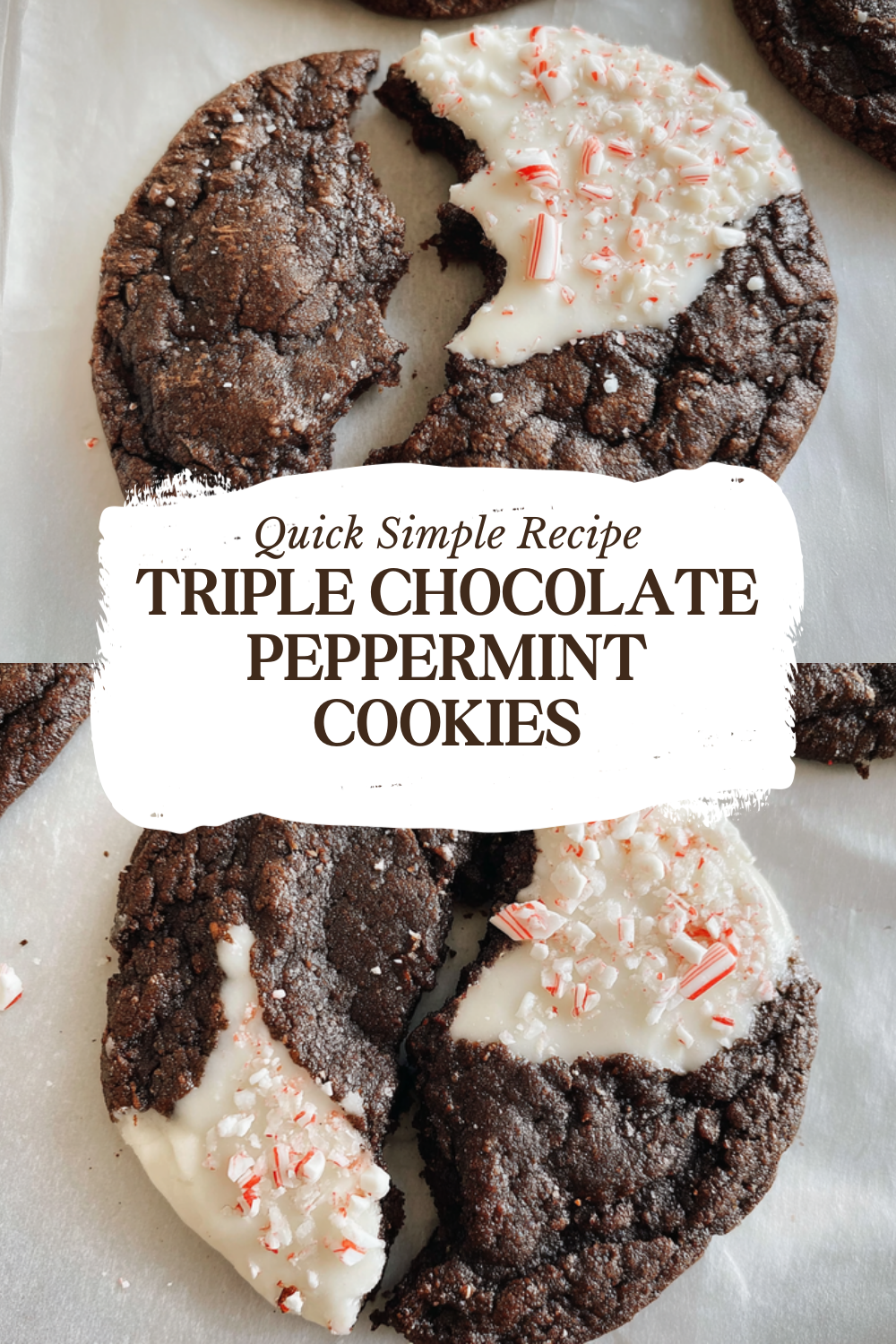 Triple Chocolate Peppermint Cookies