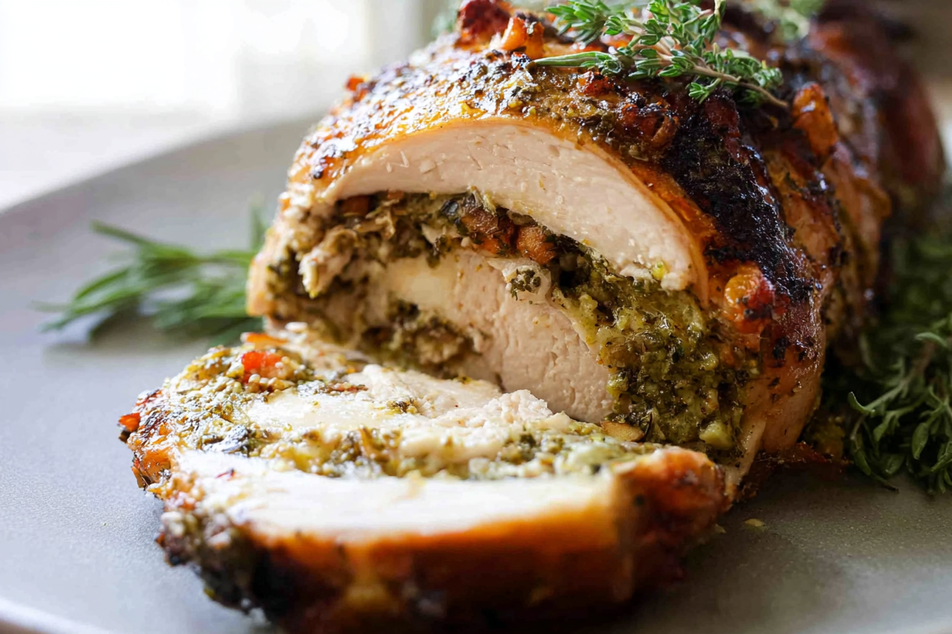 Slow Roasted Turkey Roulade With Sage And Rosemary Seasoning 6 Turkey Roulade