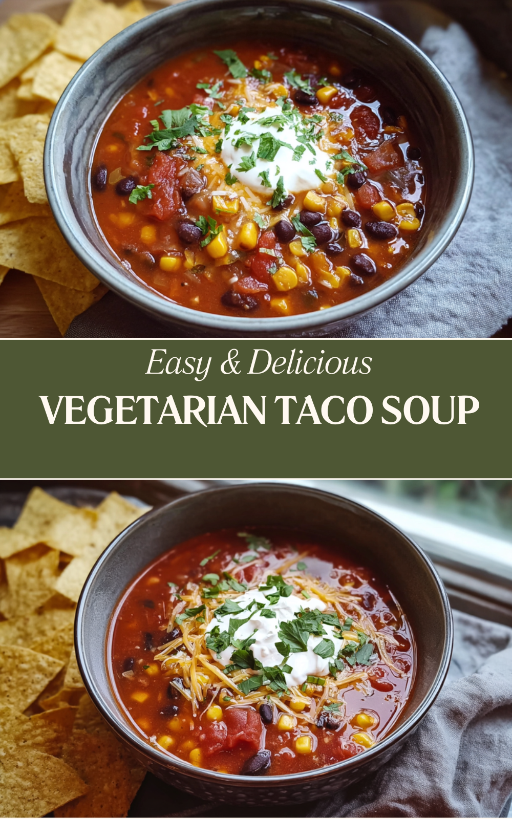 Vegetarian Taco Soup Recipe With Hearty Beans And Fresh Vegetables 7 Vegetarian Taco Soup