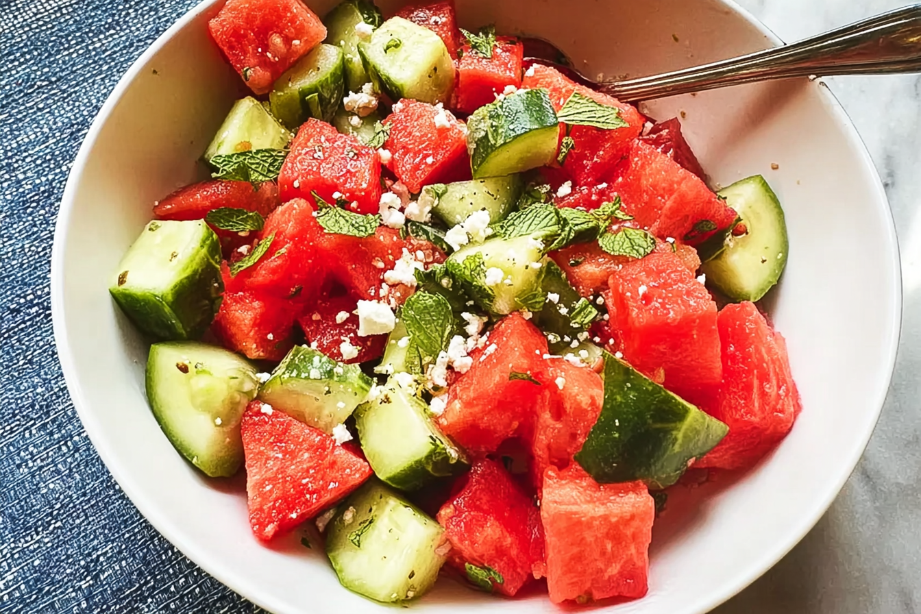 Watermelon Salad With Feta And Cucumber For A Refreshing Twist 6 Watermelon Cucumber Salad