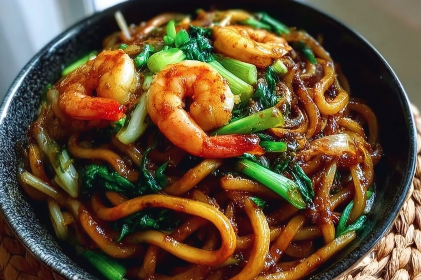 Yaki Udon With Shrimp And Vegetables In Savory Sauce 6 Yaki Udon With Shrimp