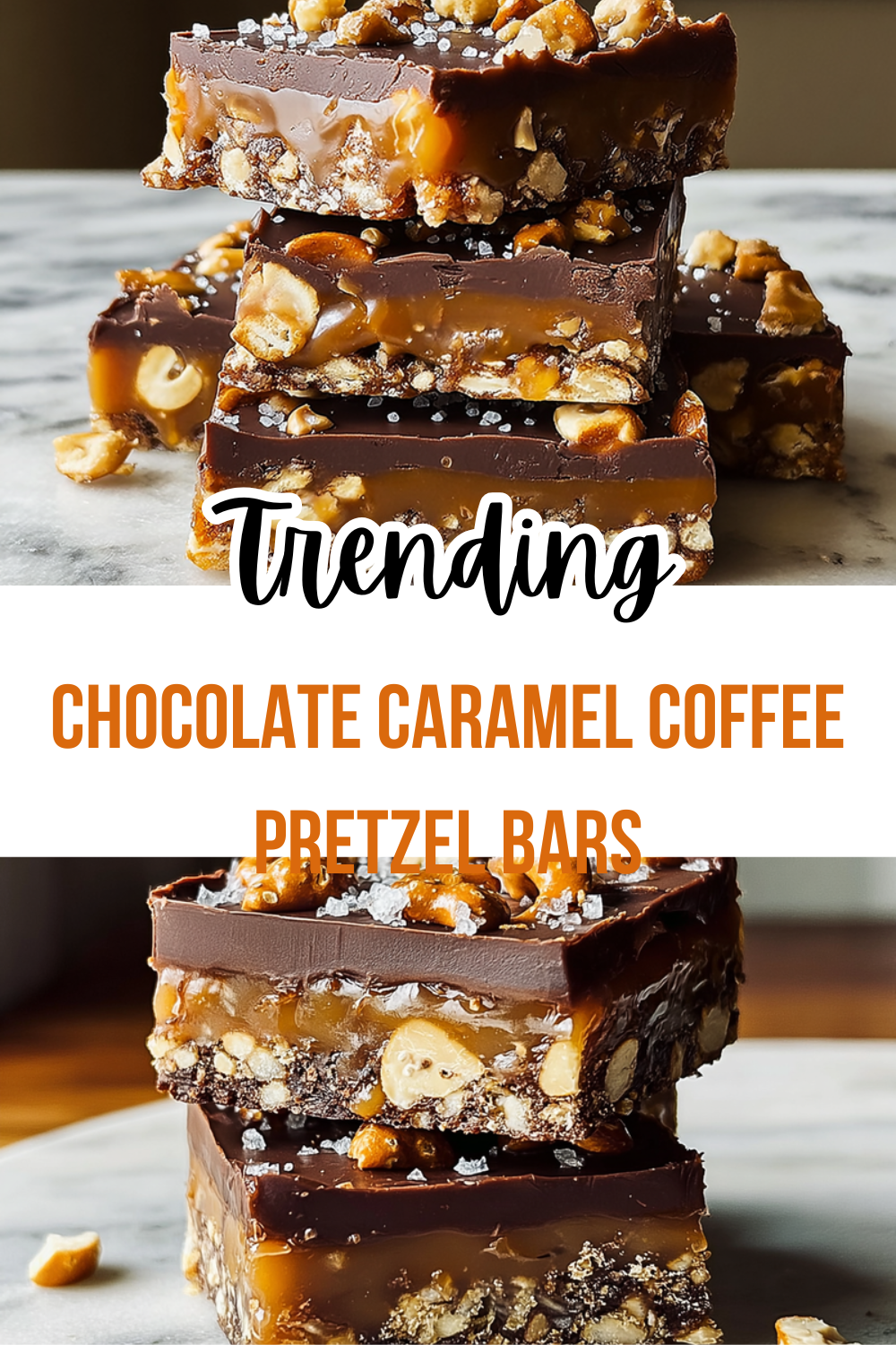 Chocolate Caramel Coffee Pretzel Bars