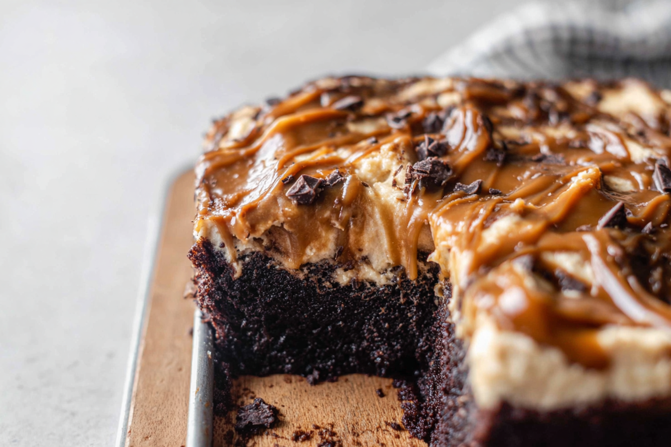 Chocolate Caramel Cake Recipe With Rich Layers And Gooey Topping 6 Chocolate Caramel Poke Cake