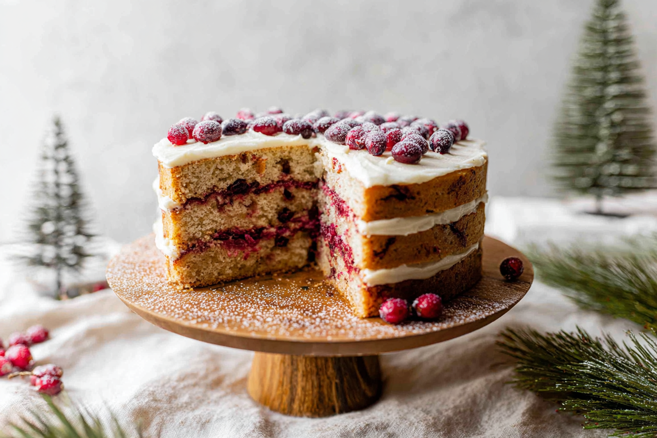Cranberry White Christmas Cake