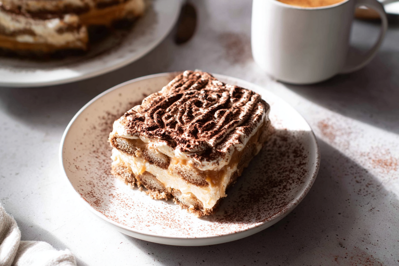 Eggless Caramel Tiramisu