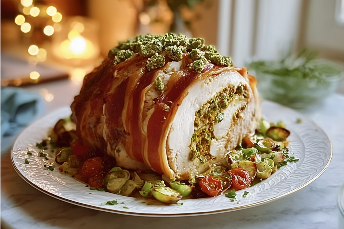 Italian Stuffed Turkey Crown With Sweet And Tangy Brussels Sprouts 6 Italian Stuffed Turkey Crown