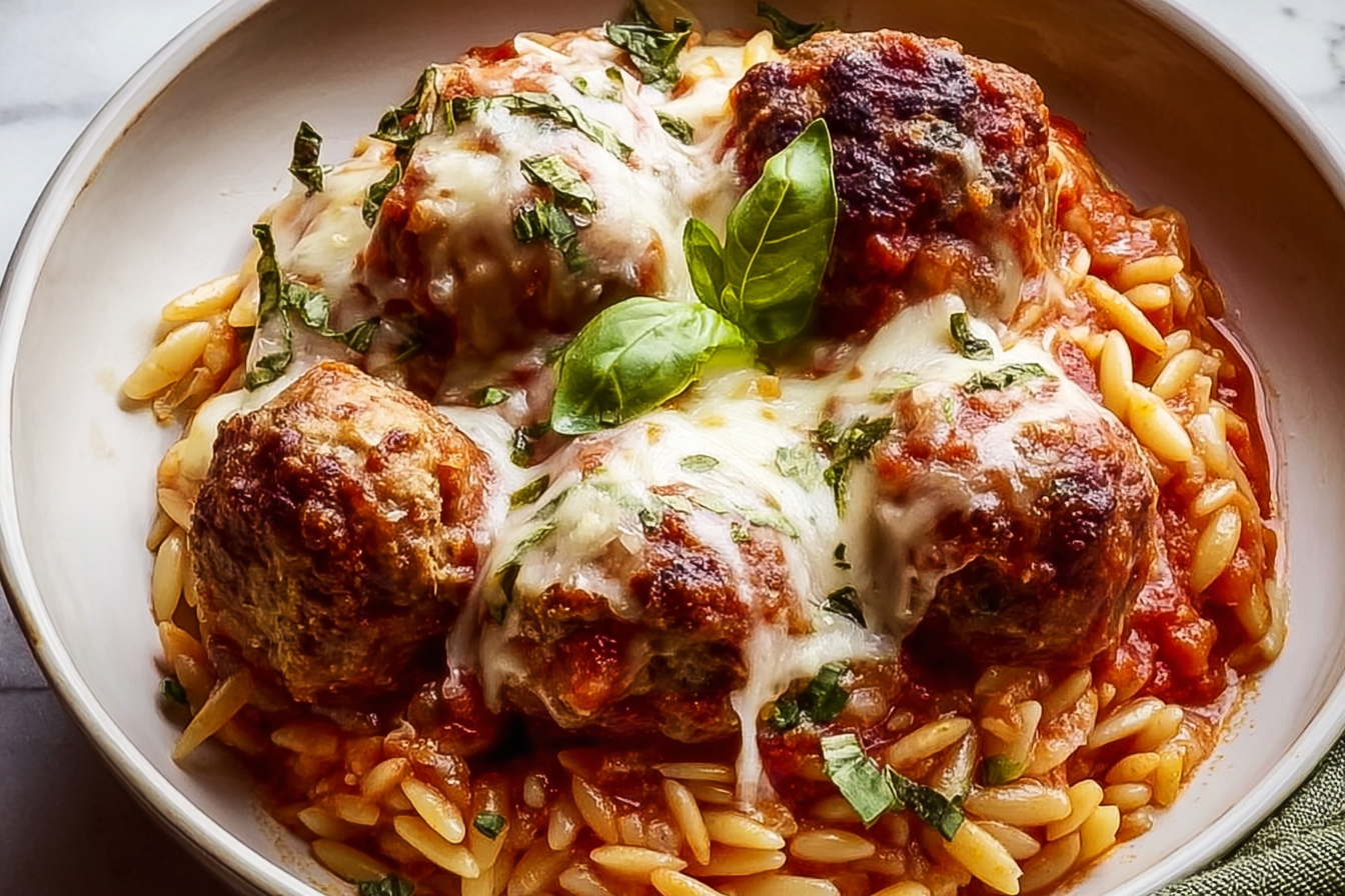 One-Pot Meatballs With Orzo In Savory Tomato Sauce 6 Meatball Parm Orzo