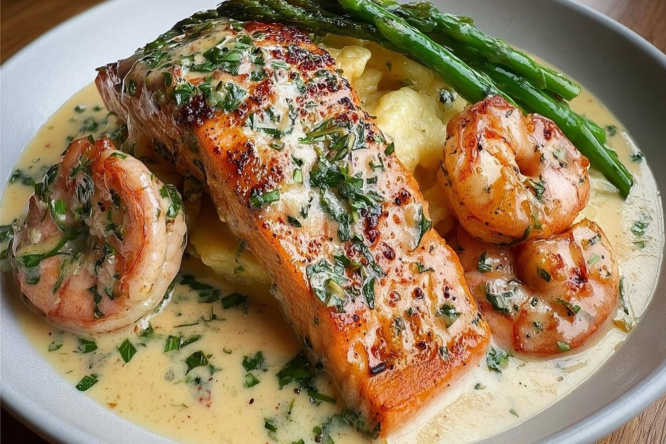 Cajun Salmon And Shrimp Recipe 6 Cajun Shrimp And Salmon With Garlic Cream Sauce