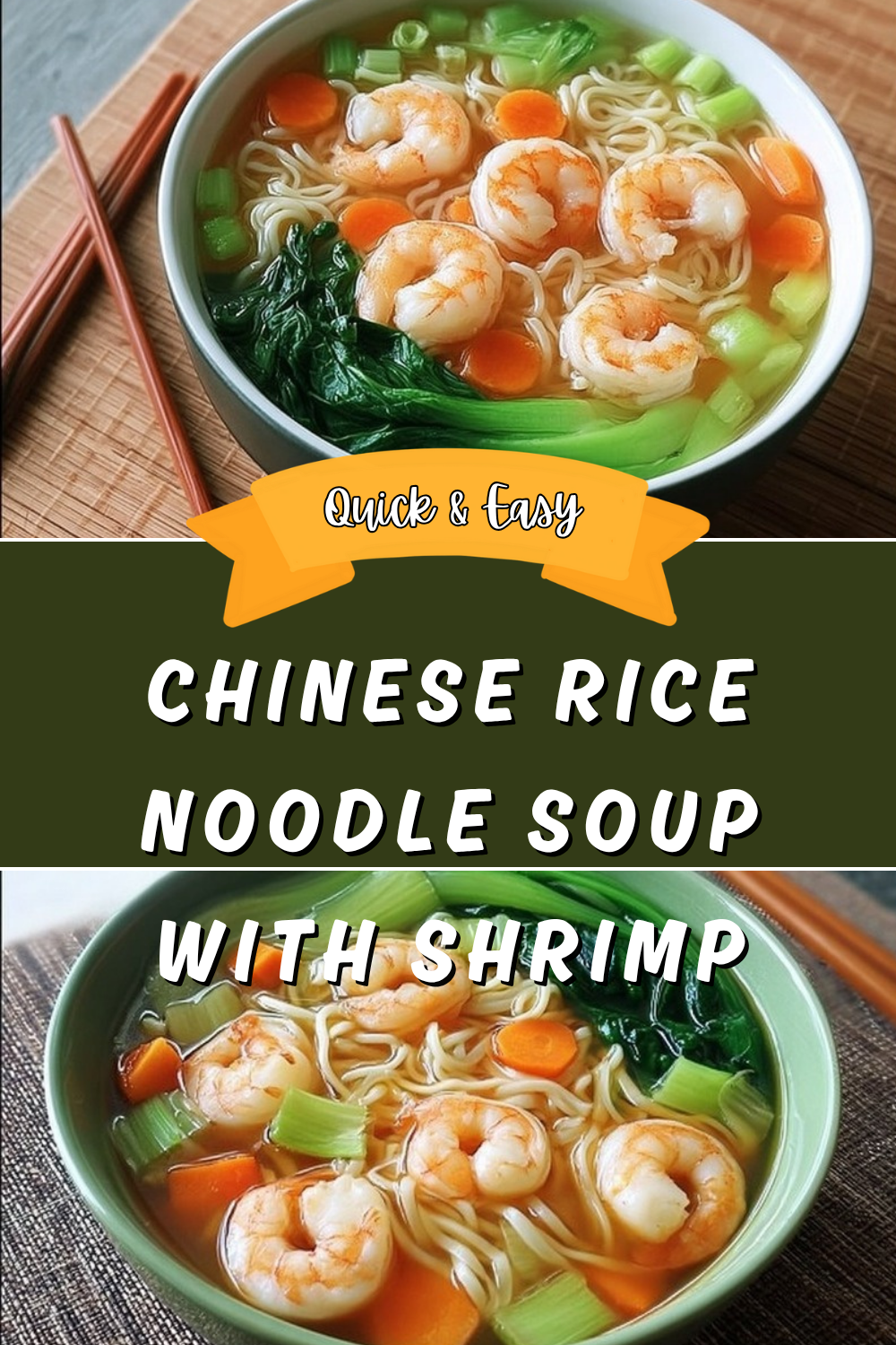 Chinese Rice Noodle Soup With Shrimp