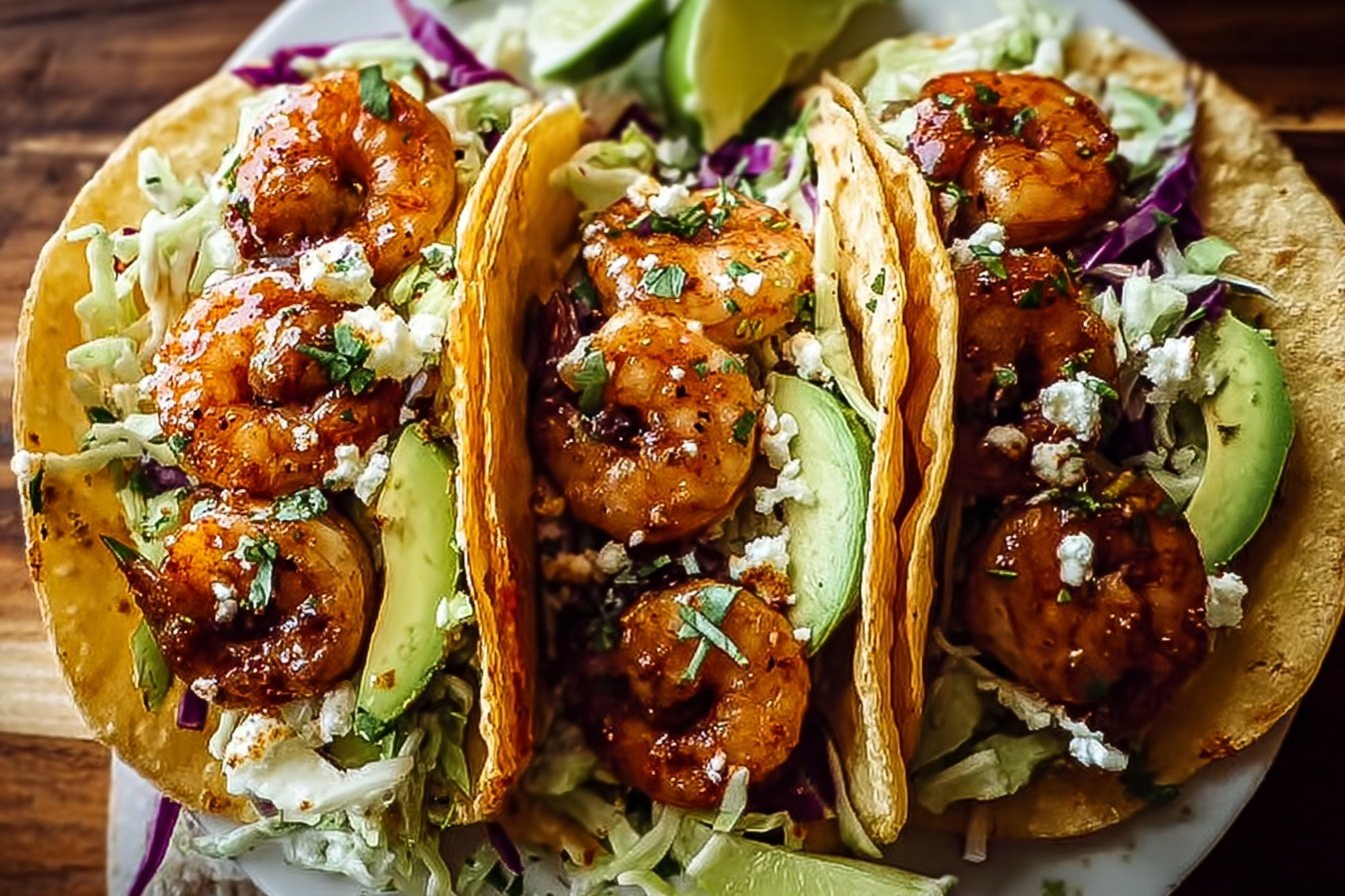 Cilantro Lime Shrimp Tacos With Creamy Slaw