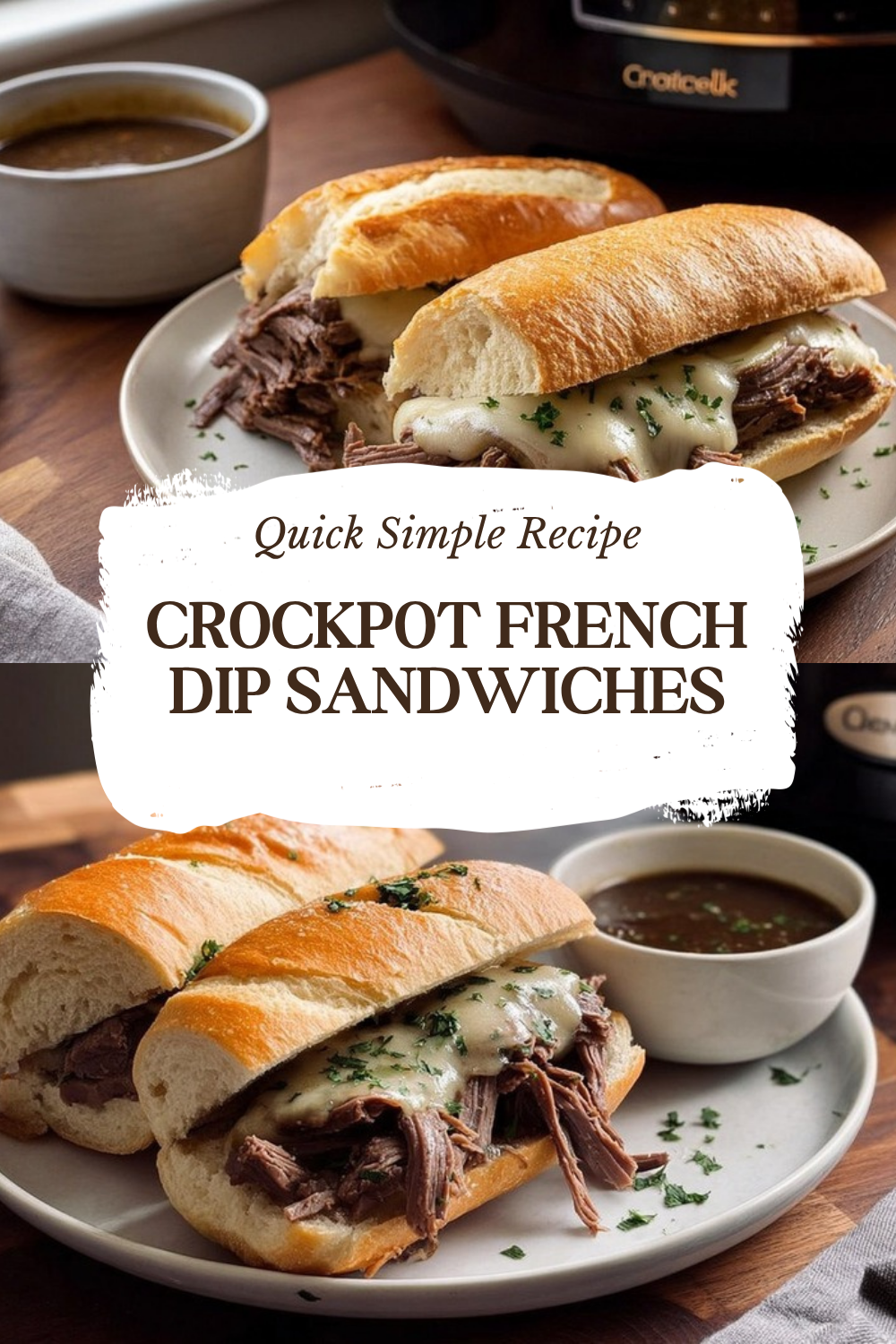 Slow Cooker French Dip Sandwiches Easy Recipe 7 Crockpot French Dip Sandwiches