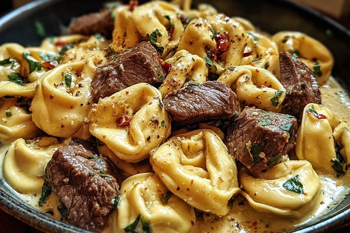 Garlic Parmesan Steak Tortellini Recipe 6 Garlic Steak Tortellini