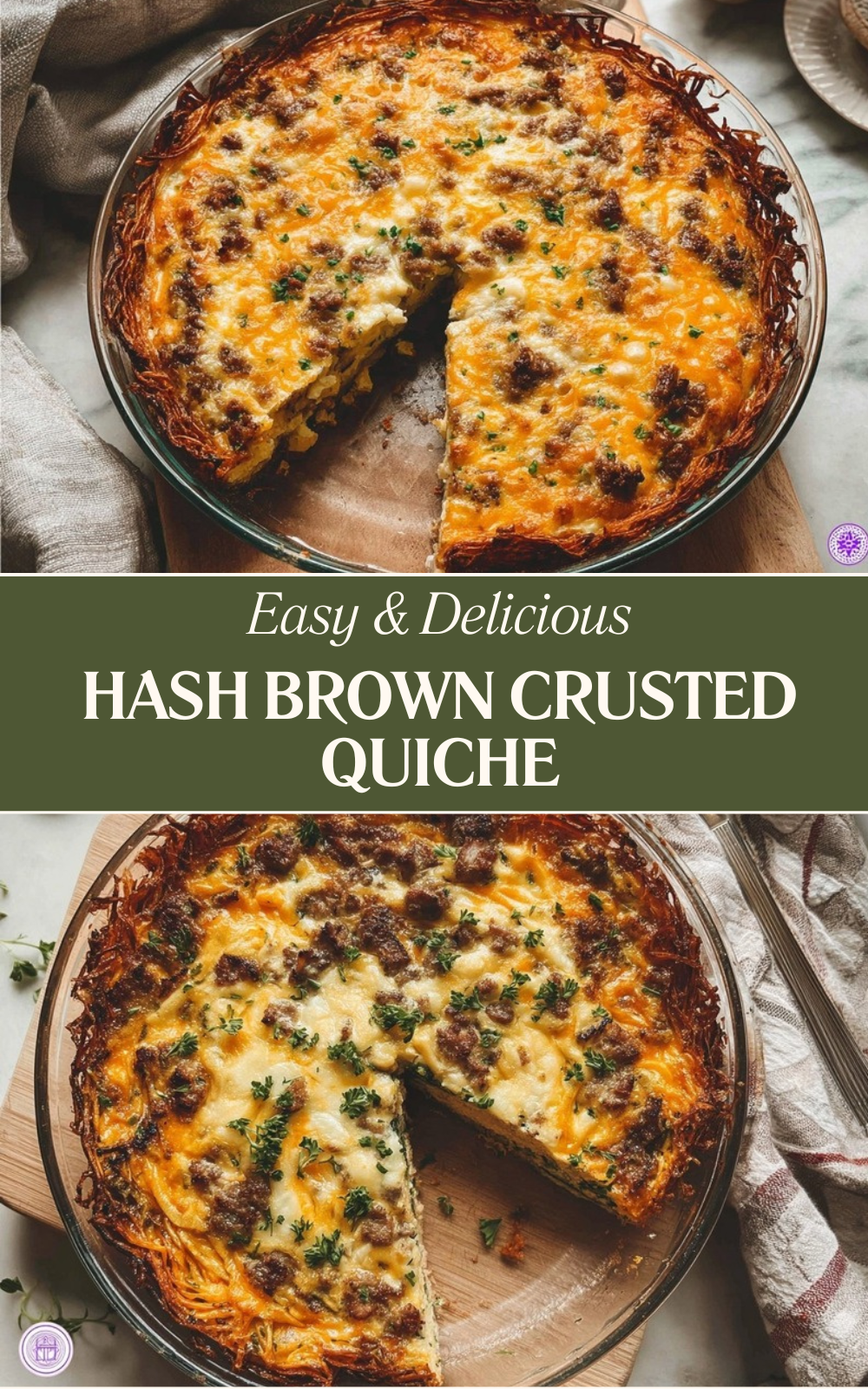 Hash Brown Crusted Quiche