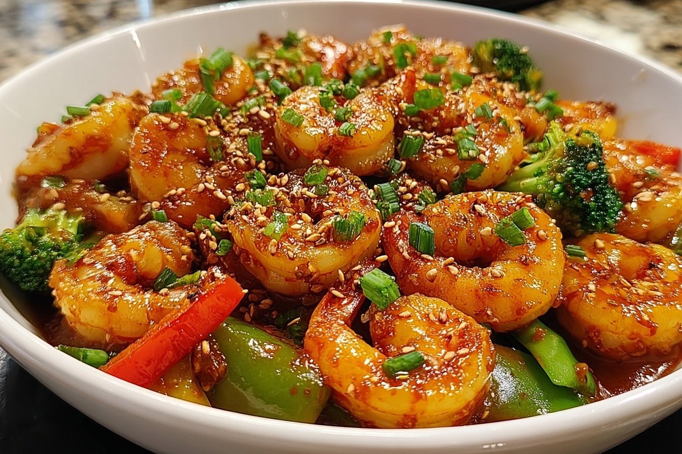 Honey Garlic Shrimp Stirfry
