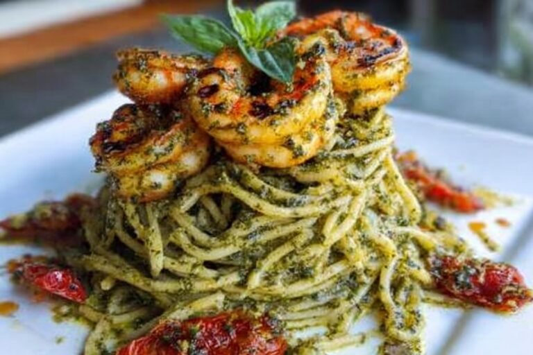 Pesto Pasta And Grilled Shrimp Stack 35.Png