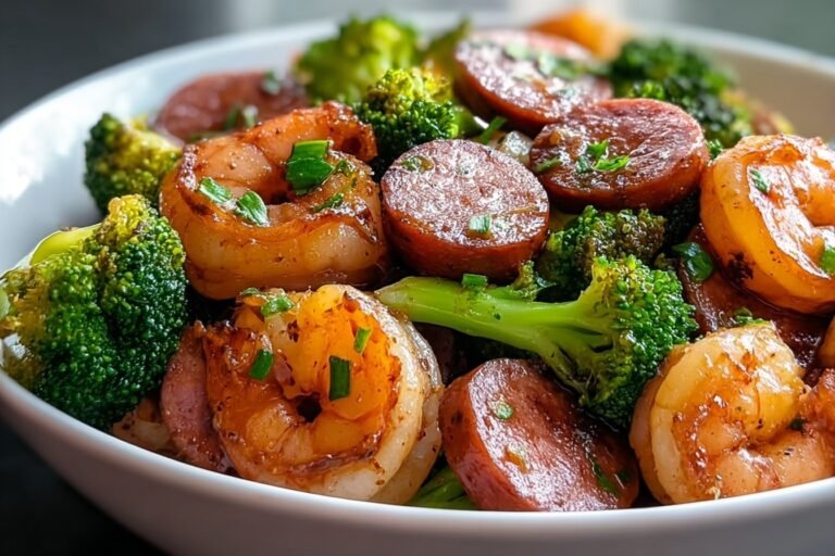 Savory Honey Garlic Shrimp And Sausage With Broccoli 28.Png