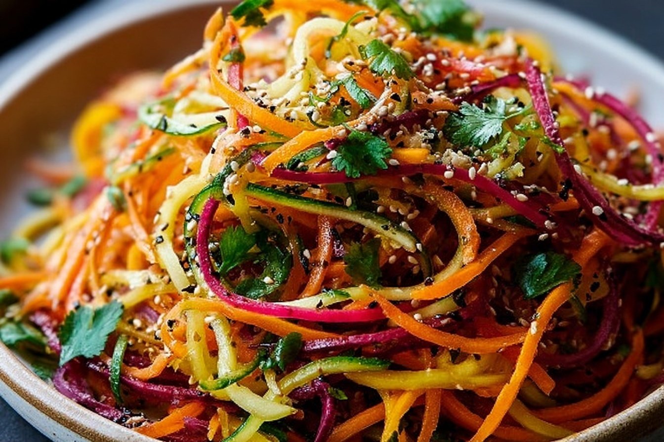 Shaved Rainbow Carrot Salad With Sesame Dressing 6 Shaved Rainbow Carrot Sesame Salad