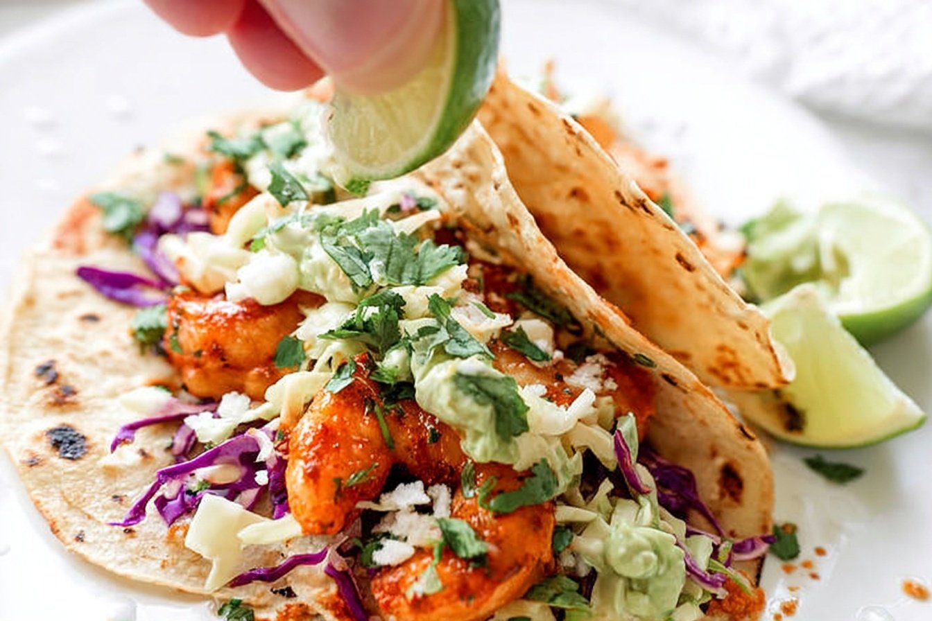 Spicy Shrimp Tacos With Garlic Cilantro Lime Slaw 6 Spicy Shrimp Tacos With Cilantro Lime Slaw