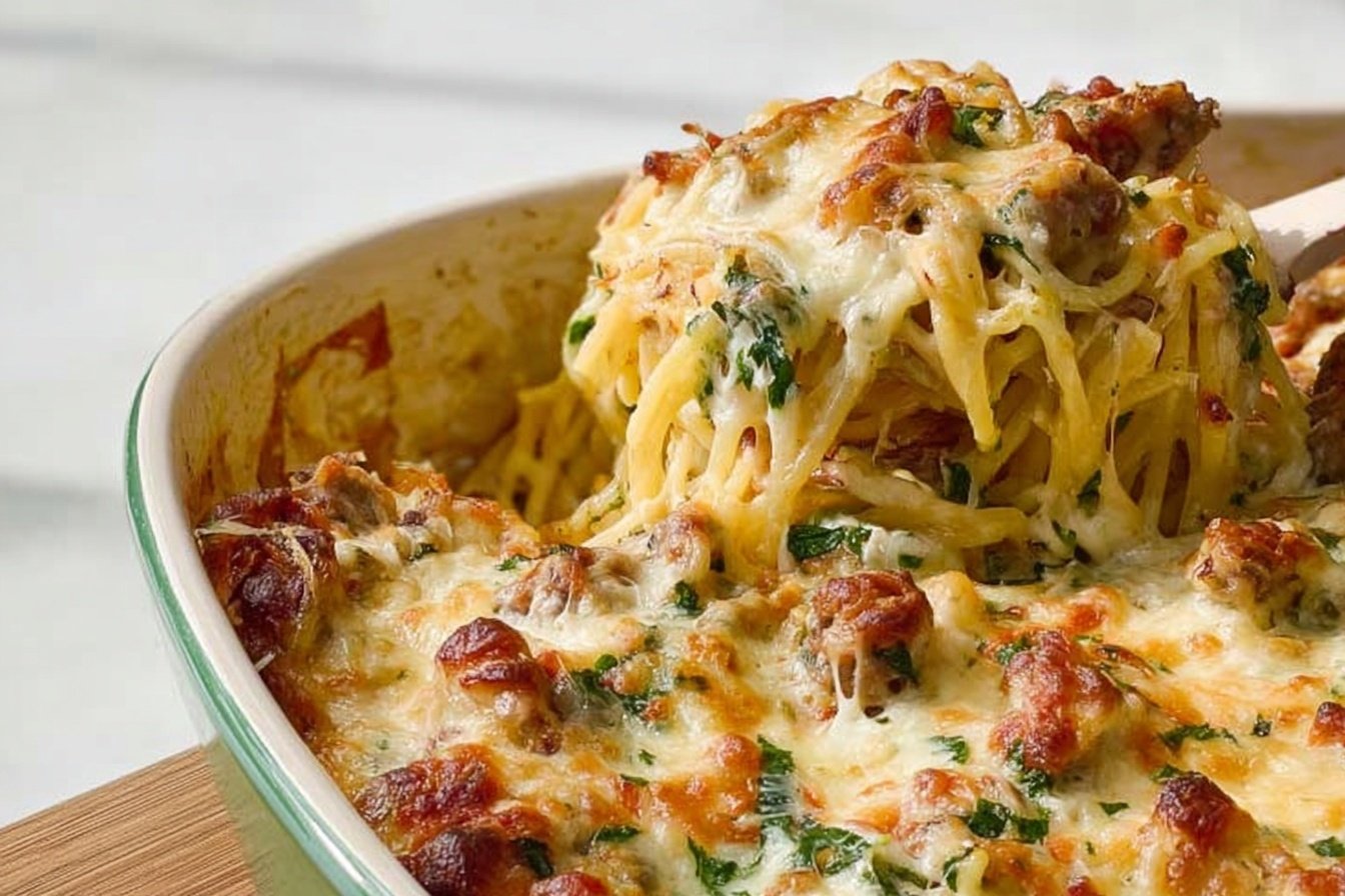 Tuscan Baked Spaghetti